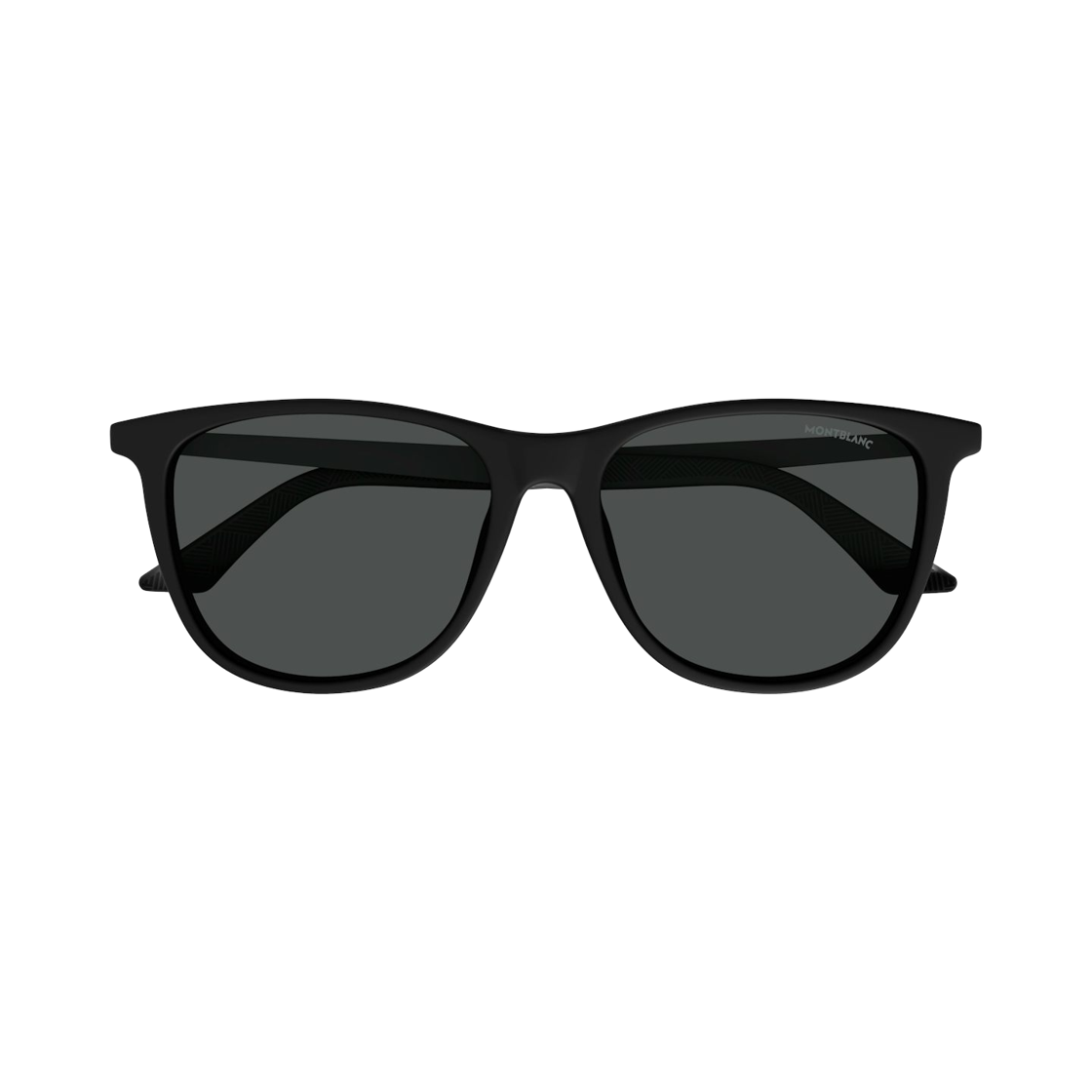MB0330S-001 Montblanc Square Frame Recycled Acetate Sunglasses Black Smoke