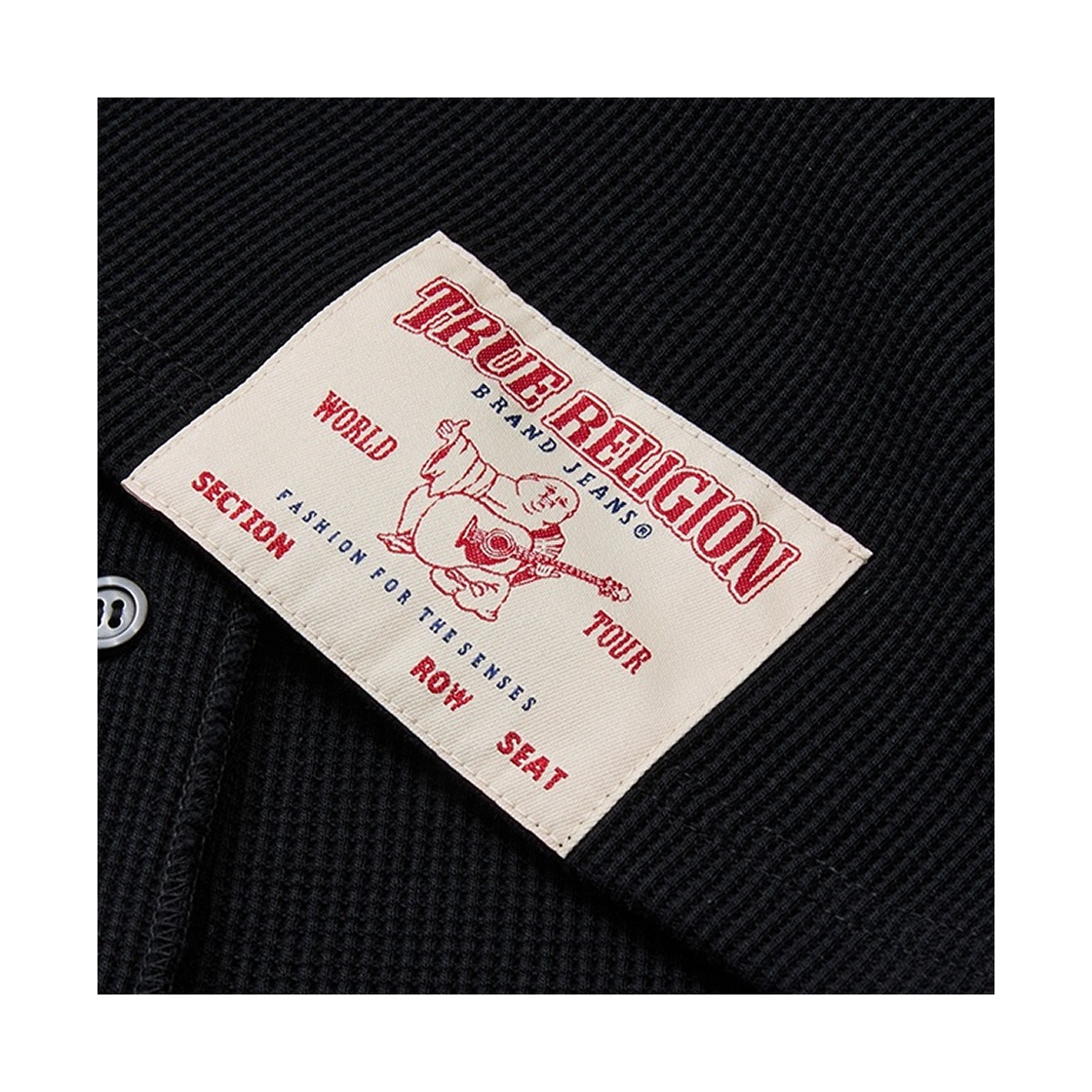 트루릴리젼 와플 헨리넥 롱슬리브 - 블랙(True Religion Waffle Henley Long Sleeve - Black) - 3