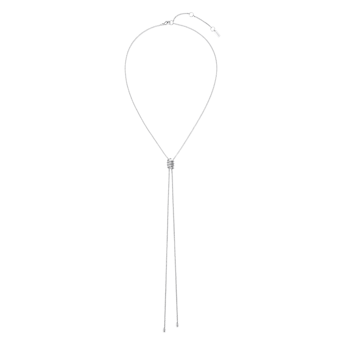N26ON02 NUMBERING #6818 Coil Lariat Necklace Silver