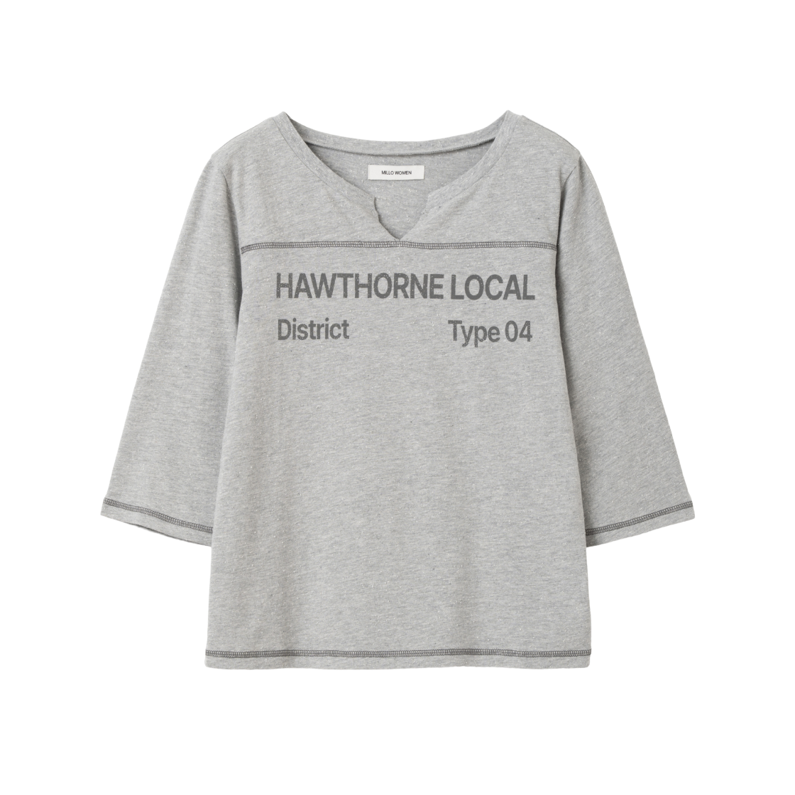 MW374MGR MILLO WOMEN Raw Textured T-Shirt Melange Gray