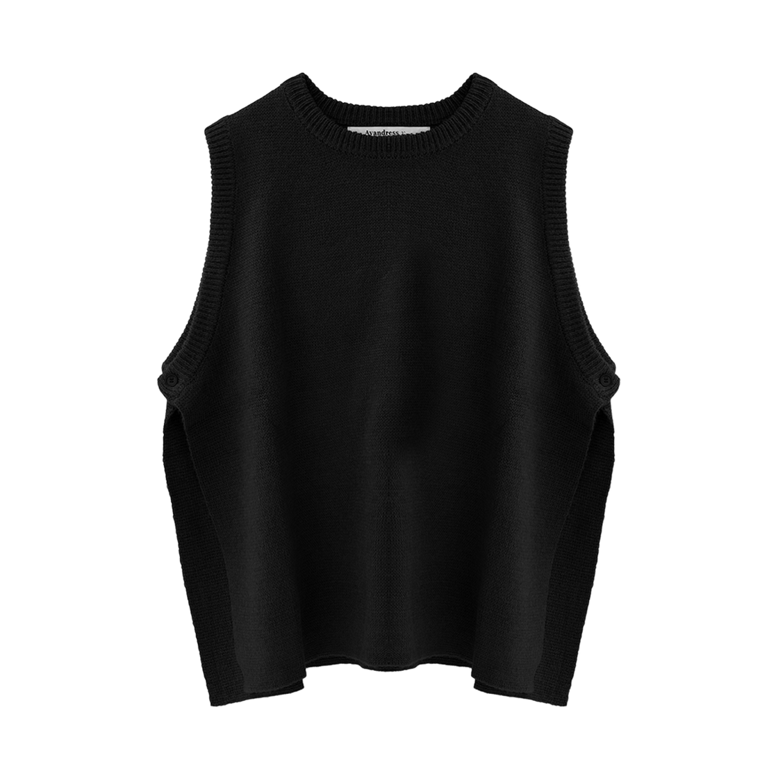 어반드레스 비비드 슬릿 니트 베스트 블랙(AVANDRESS Vivid Slit Knit Vest BLACK)