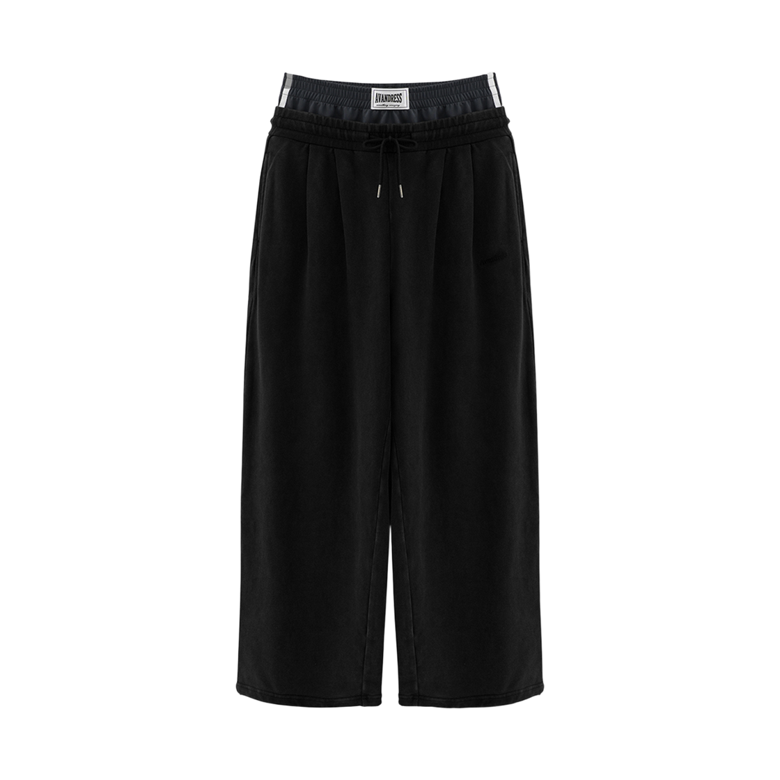 어반드레스 트랙 88 더블 턱 릴렉스 새깅 팬츠 블랙(AVANDRESS Track 88 Double Tuck Relax Sagging Pants BLACK)
