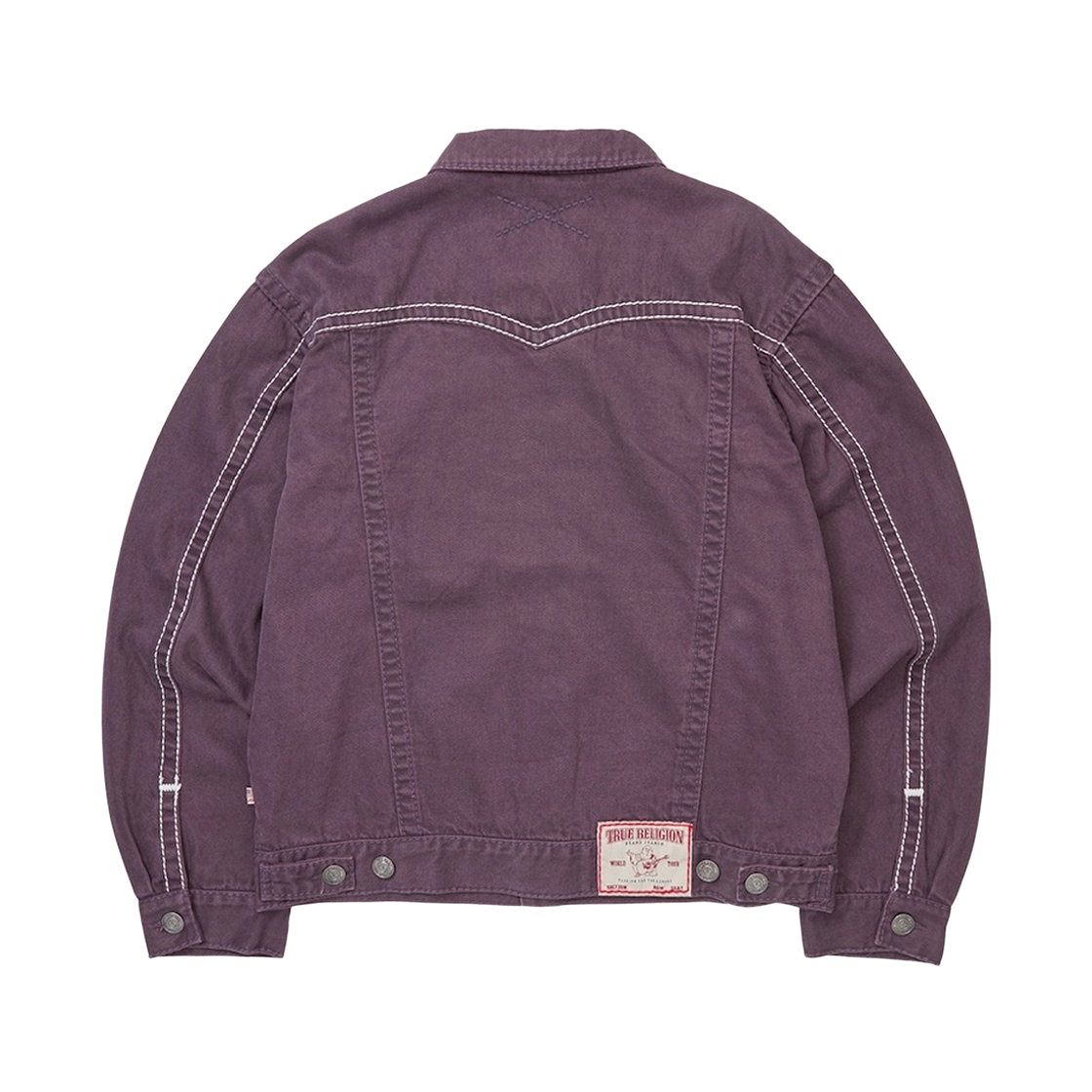 트루릴리젼 Big T 워시드 데님 트러커 자켓 - 워시드 퍼플(True Religion Big T Washed Denim Trucker Jacket - Washed Purple) - 2