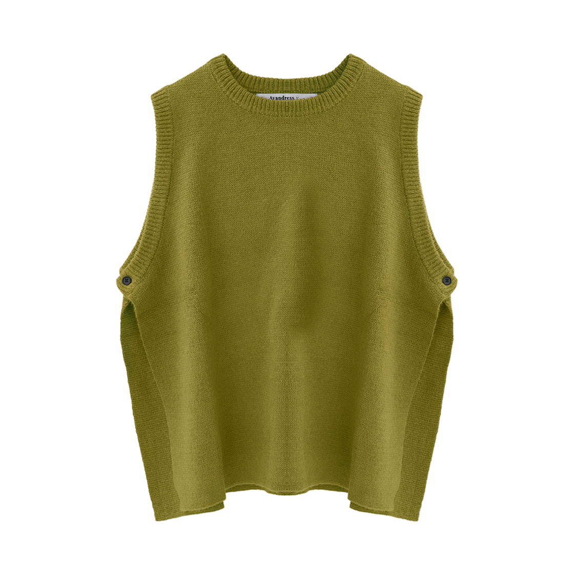 어반드레스 비비드 슬릿 니트 베스트 올리브(AVANDRESS Vivid Slit Knit Vest OLIVE)