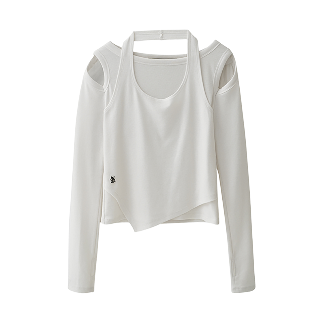 어반드레스 티엔 컷아웃 홀터 레이어드 티 아이보리(AVANDRESS Tien Cut-out Halter Layered Tee IVORY)