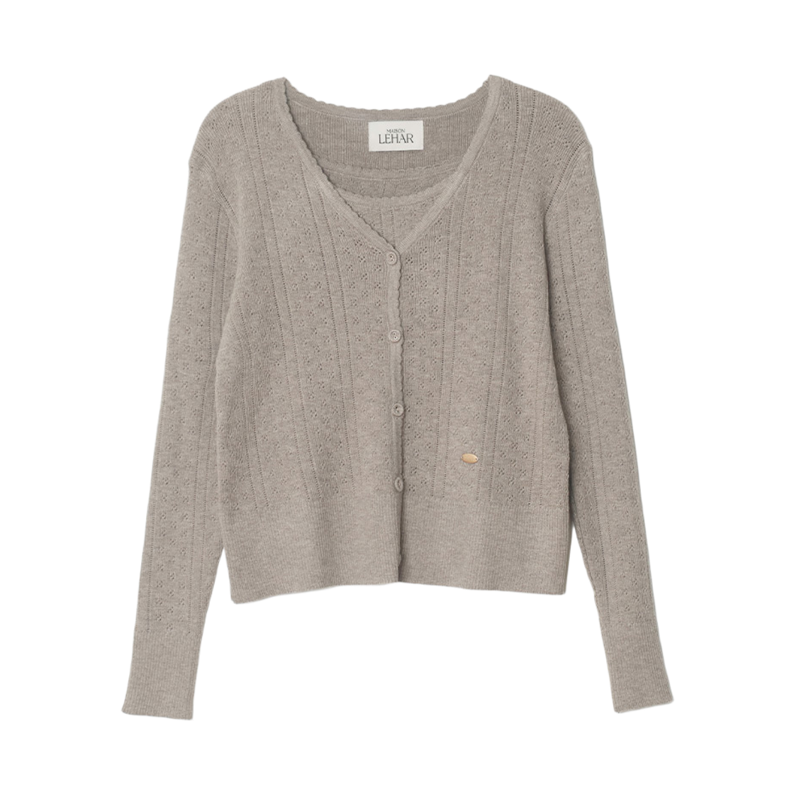 P0000TUV maisonlehar Genoise Knit Set (Cardigan+Sleeveless) 4color