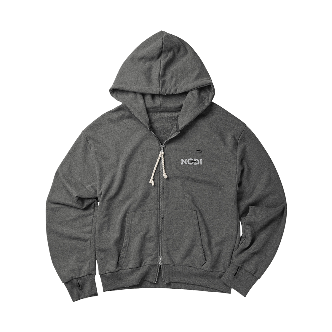 노디 올드 마그넷 후드 집업 차콜 멜란지(NODI Old Magnet Hood Zip up Charcoal Melange) - 2