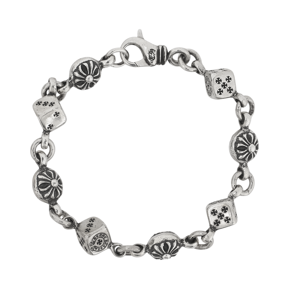 - Chrome Hearts Dice and Cross Ball Bracelet Silver