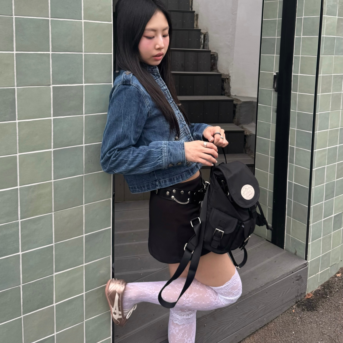 라츠유 노스텔지아 퍼키 백팩 블랙(LOTS YOU Nostalgia Perky Backpack Black) - 5