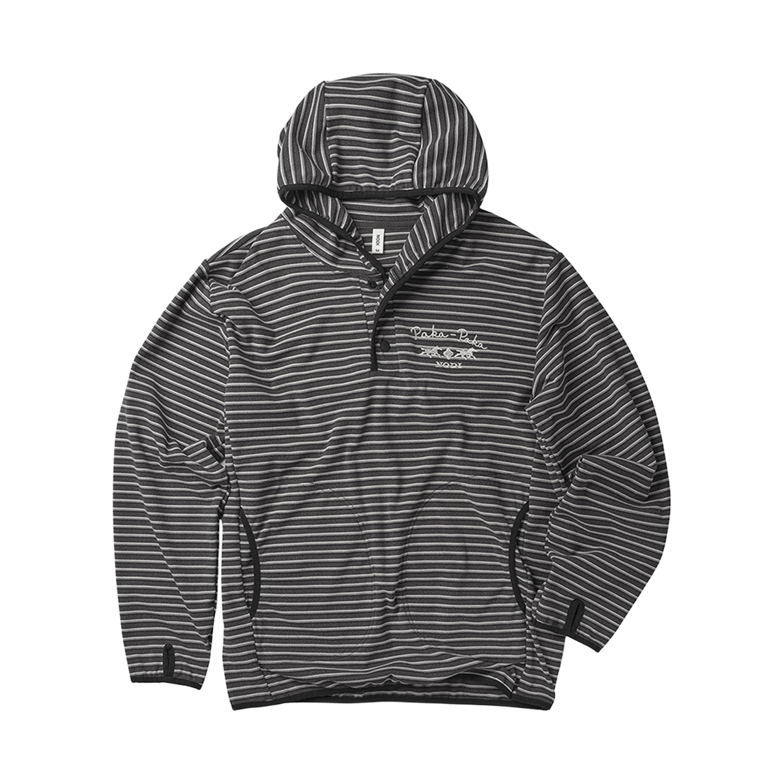노디 멀티 스트라이프 플리스 후디 차콜(NODI Multi Stripe Fleece Hoodie Charcoal)