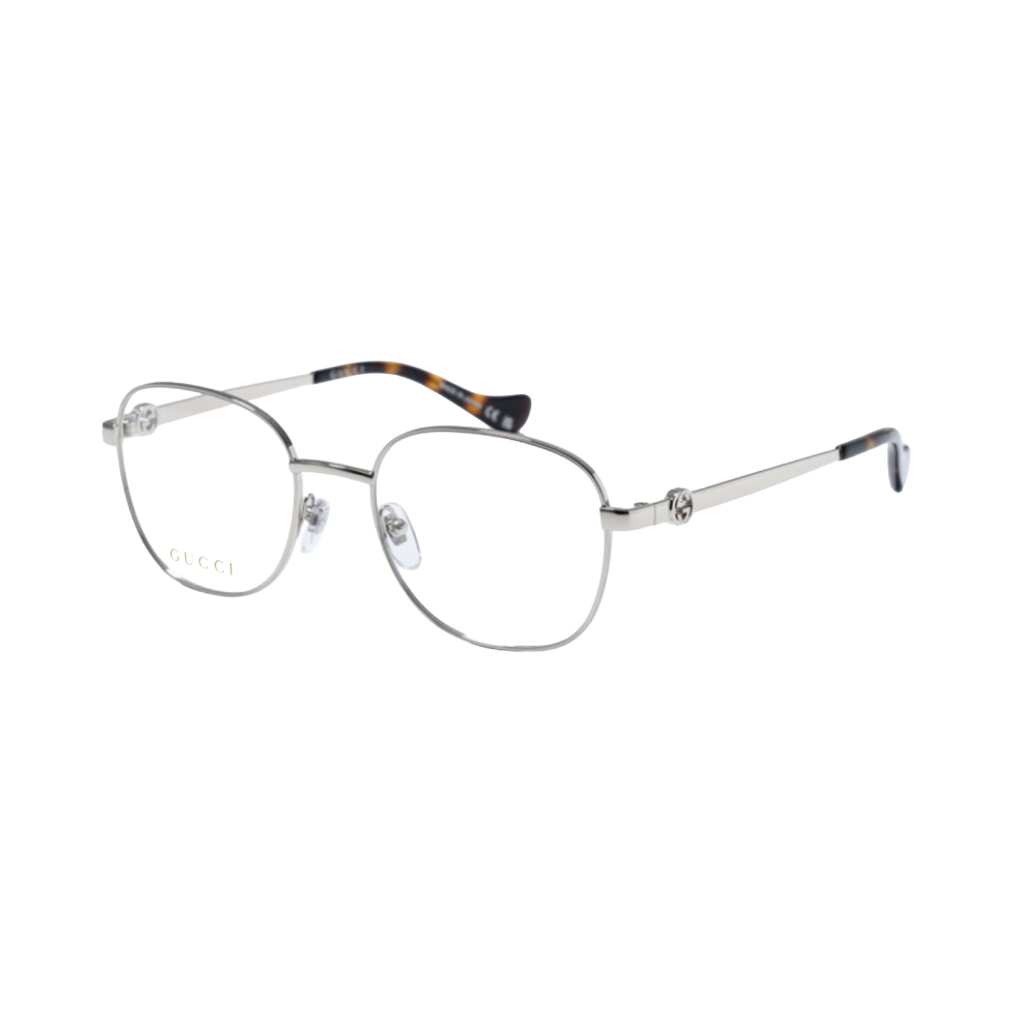 GG1602O-003 Gucci Round Frame Metal Eyeglasses Silver