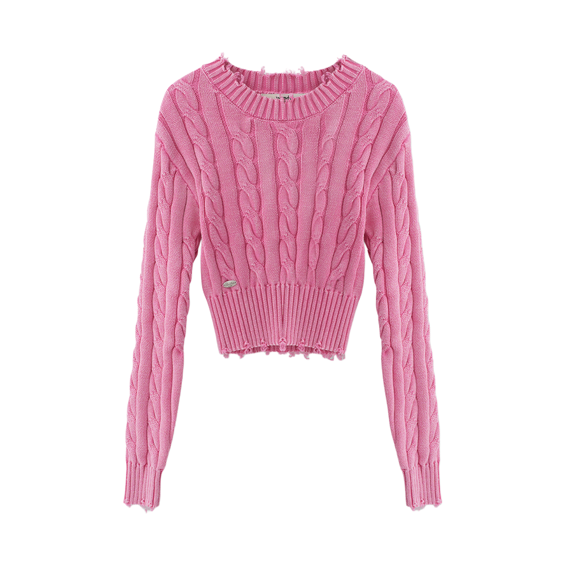 VV43KN07PK AVANDRESS Erica Round Damage Knit PINK