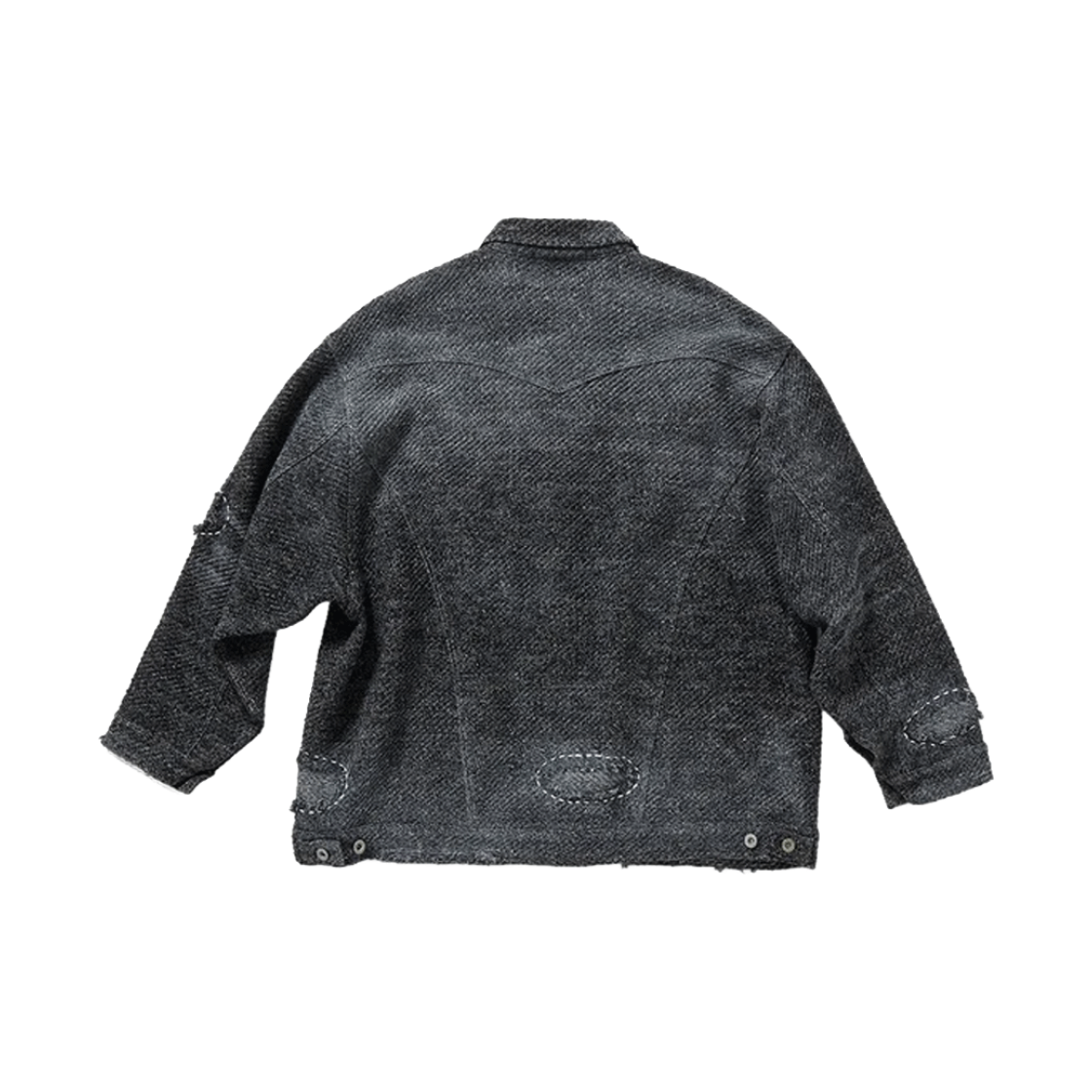 짐 컨텍스트 하드 데미지드 데님 니트 자켓 블랙 - 26FW(Gim Context Hard Damaged Denim Knit Jacket Black - 26FW) - 2
