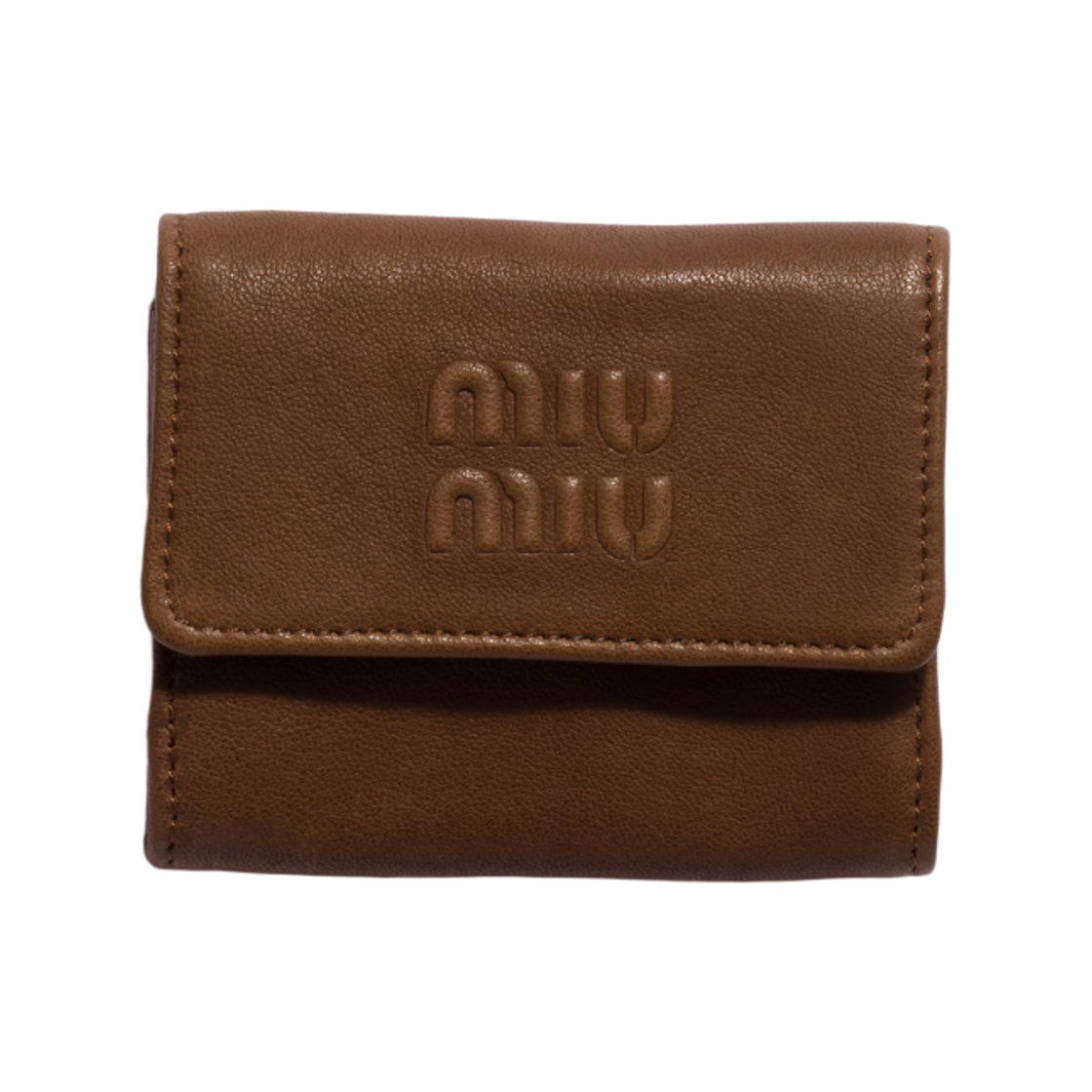 5ML071-AEFX-F0316 Miu Miu Small Nappa Leather Wallet Oak