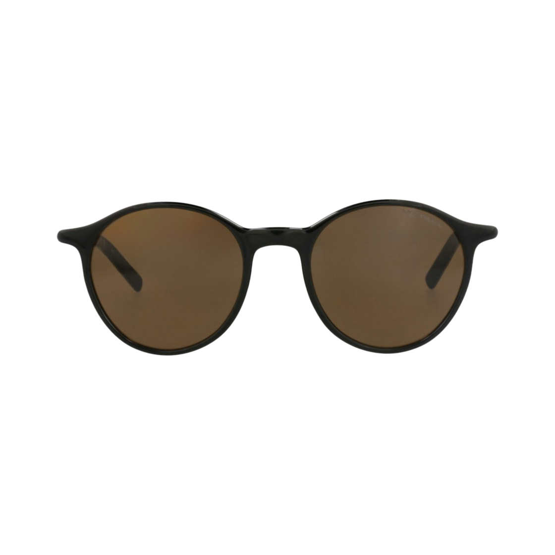 MB0324S-001 Montblanc Round Frame Recycled Injected Acetate Sunglasses Black Brown