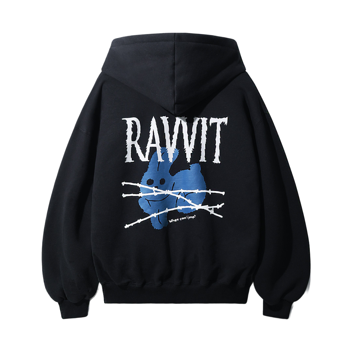 HSHD3534_black_29 TWN Ravvit Hoodie Black HSHD3534