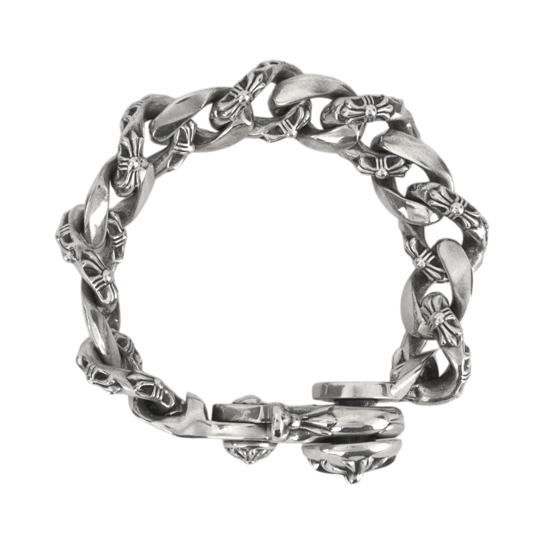 크롬하츠 팬시 링크 클립 브레이슬릿 실버(Chrome Hearts Fancy Link Clip Bracelet Silver) - 2