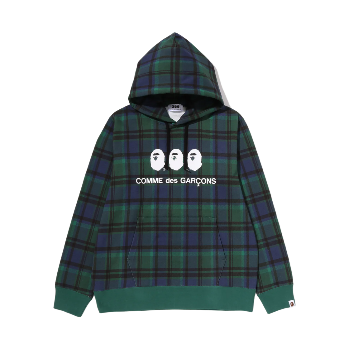 - BAPE x Comme Des Garcons Osaka Check Pullover Hoodie Green