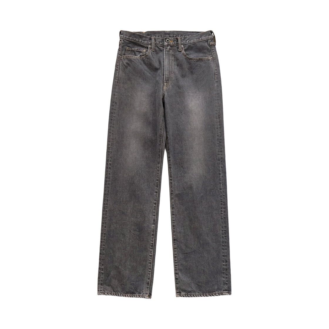 K2604LP113 Kapital 14 oz. Black Denim 5-Pocket Monkey TH Zip Closure Processing