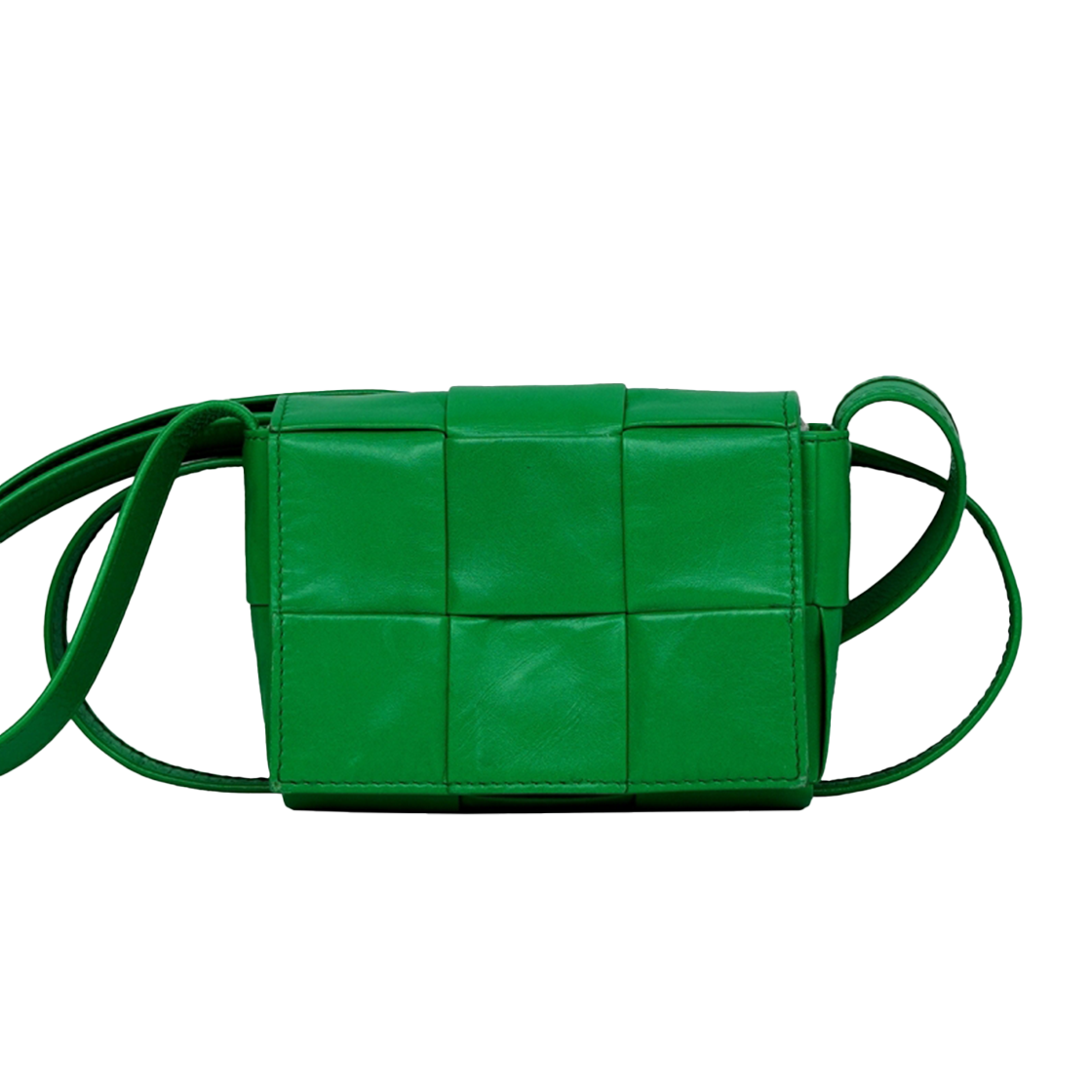 IT4MPPAGMJD6 Bottega Veneta Mini Cassette Candy Crossbody Bag Green