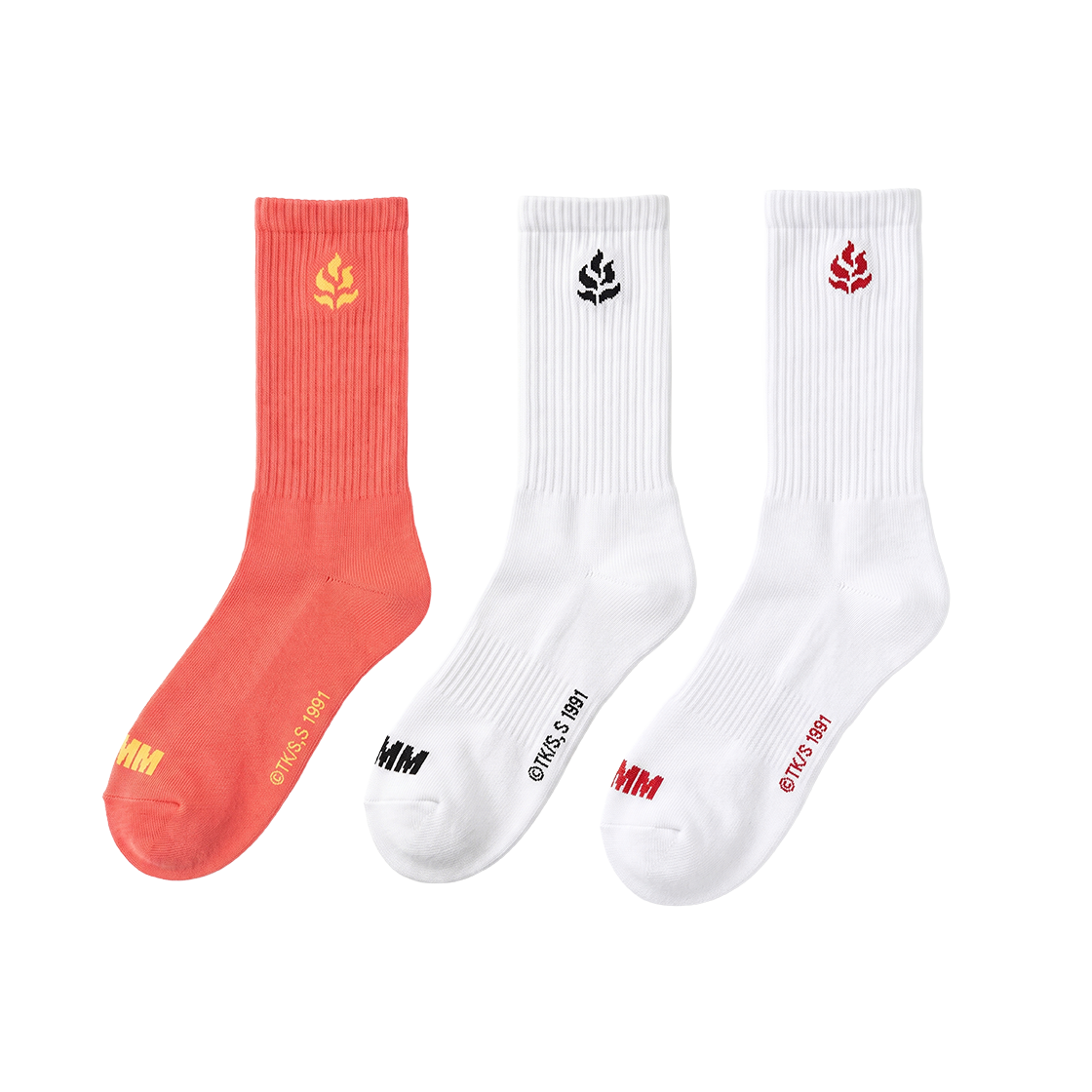 FCMMDGDP002 FCMM x Dodge Danpei Flame Logo Socks 3-Pack