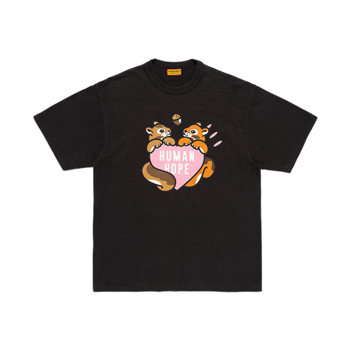 - Human Made Human Hope Pink Heart Graphic T-Shirt Black - Weverse Exclusive