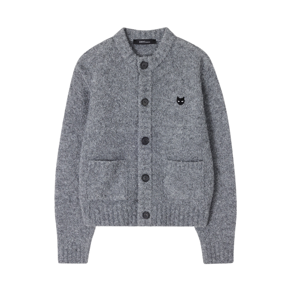 SI6KT822GY SONGZIO ZZERO Boucle Round Neck Cardigan Grey