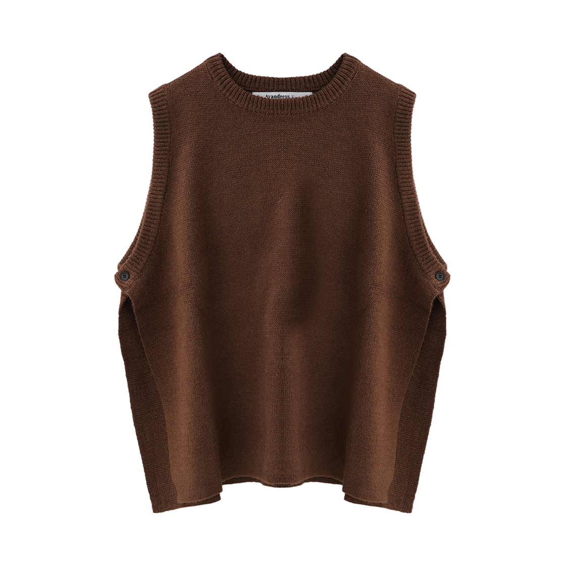 어반드레스 비비드 슬릿 니트 베스트 브라운(AVANDRESS Vivid Slit Knit Vest BROWN)