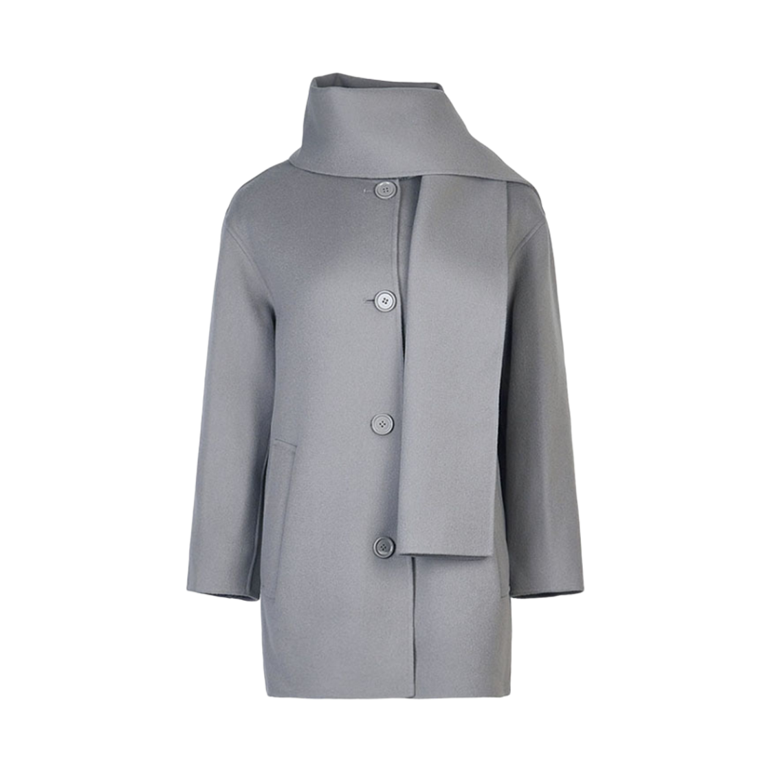 ALICIA-056 (W) S Max Mara Alicia Virgin Wool Coat Grey