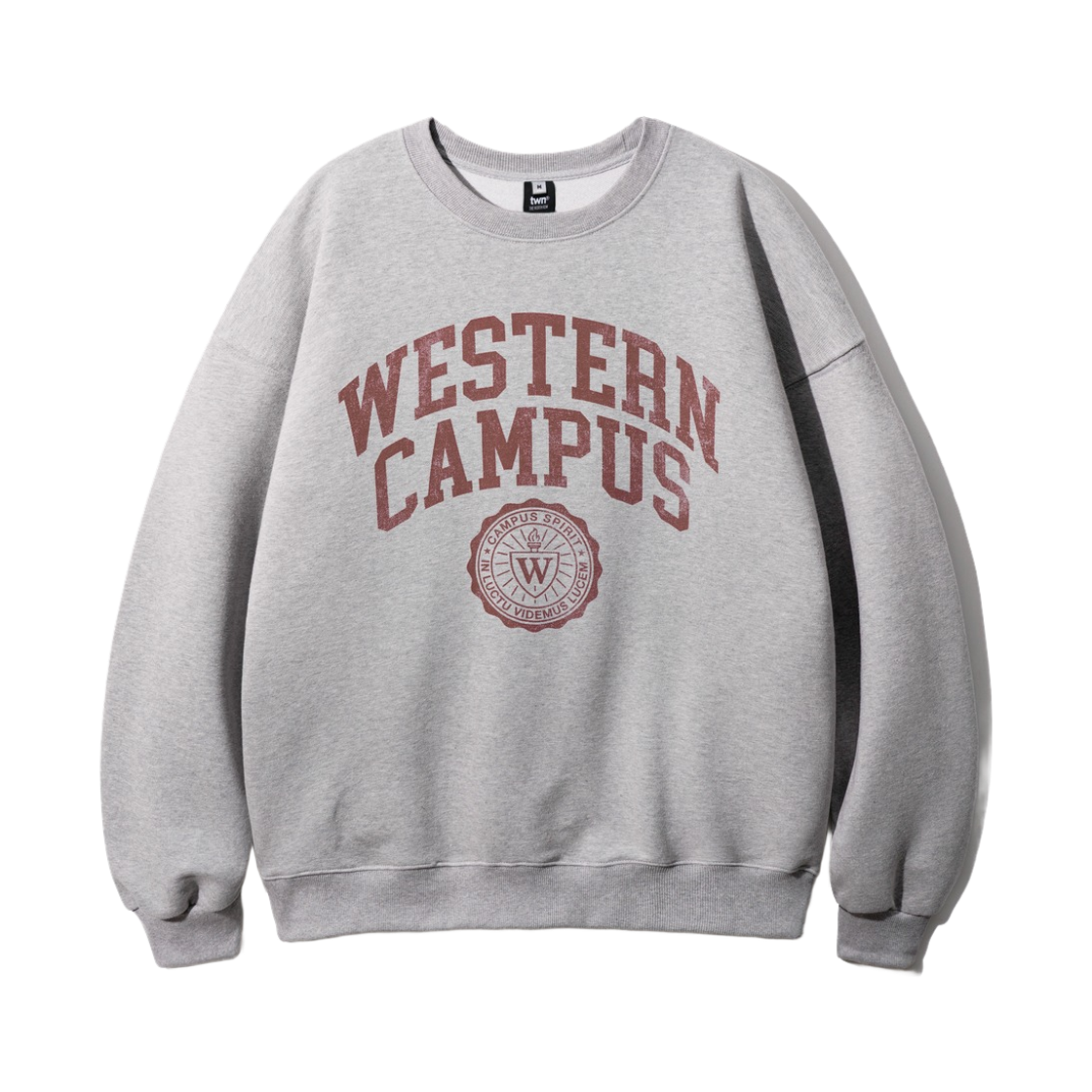 티떠블유엔 웨스턴 캠퍼스 맨투맨 그레이 JUMT3635(TWN Western Campus SweatShirt Gray JUMT3635)