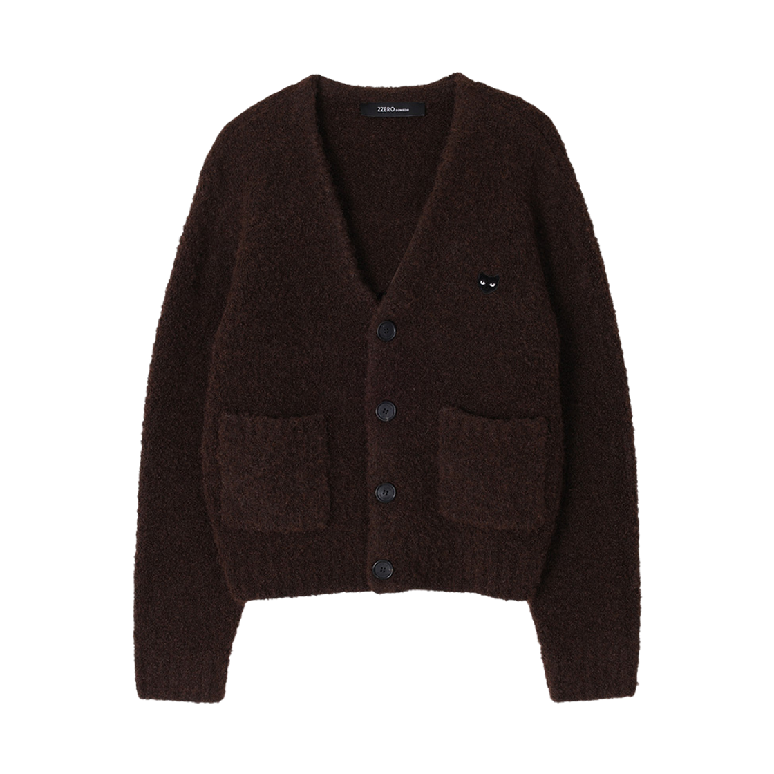 SI6KT821BR SONGZIO ZZERO Boucle V Neck Cardigan Brown