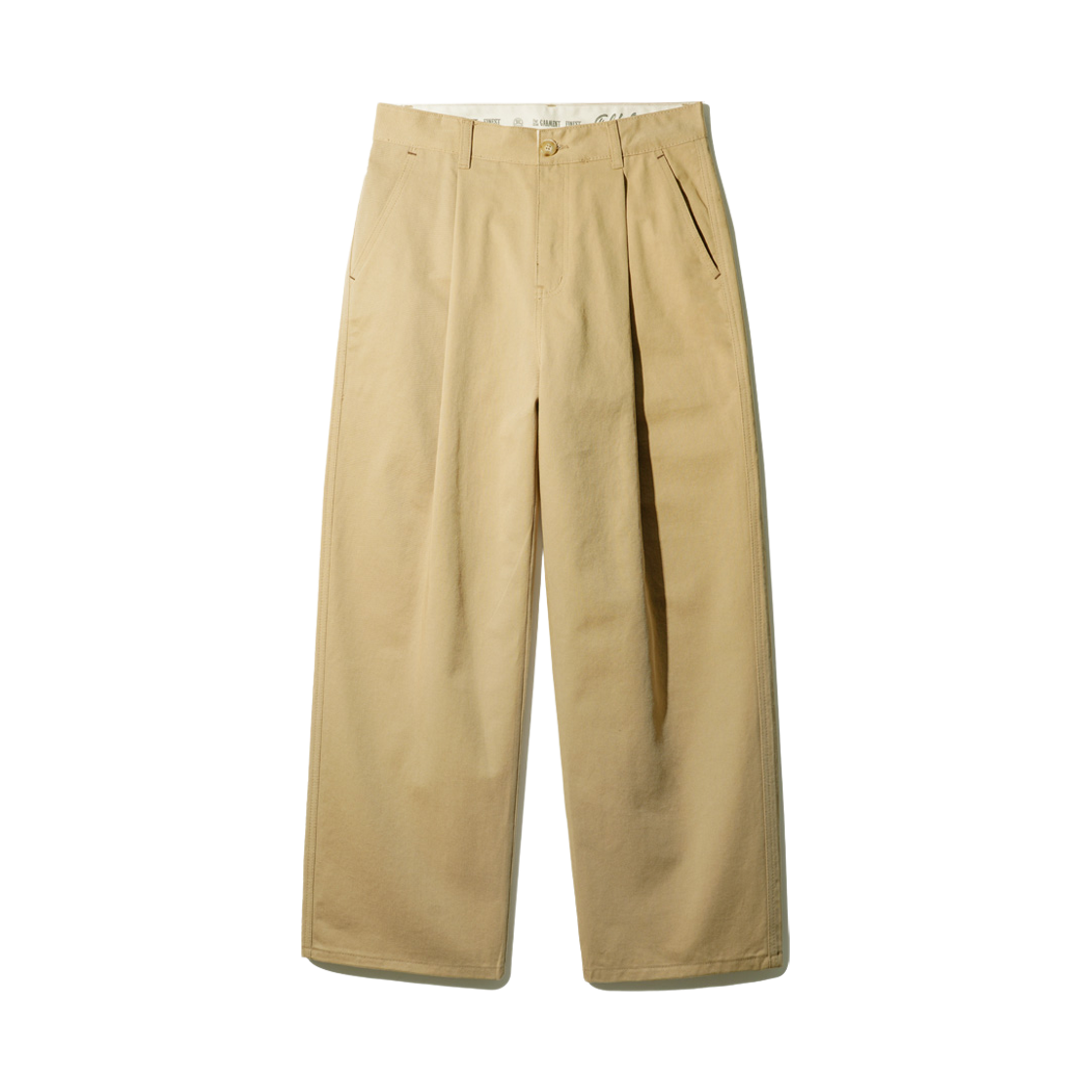 HSLP3607_beige_29 TWN Cage Semi Wide Cotton Pants Beige HSLP3607
