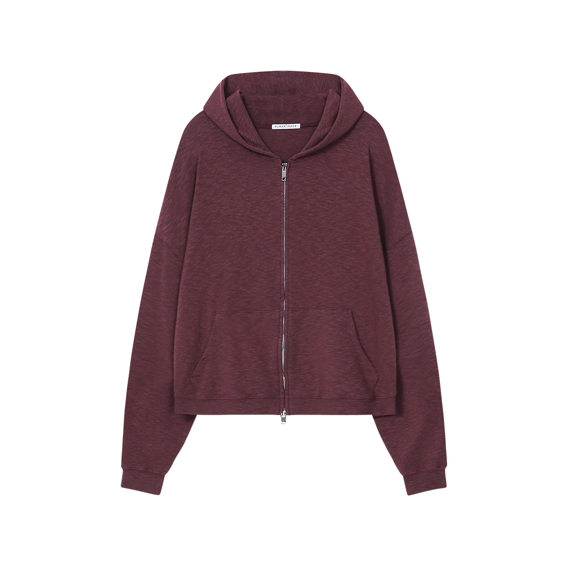폴리테루 휴먼인덱스 라이트 집 후디 (슬럽) 와인(Polyteru Human Index Light Zip Hoodie (Slub) Wine) - 1