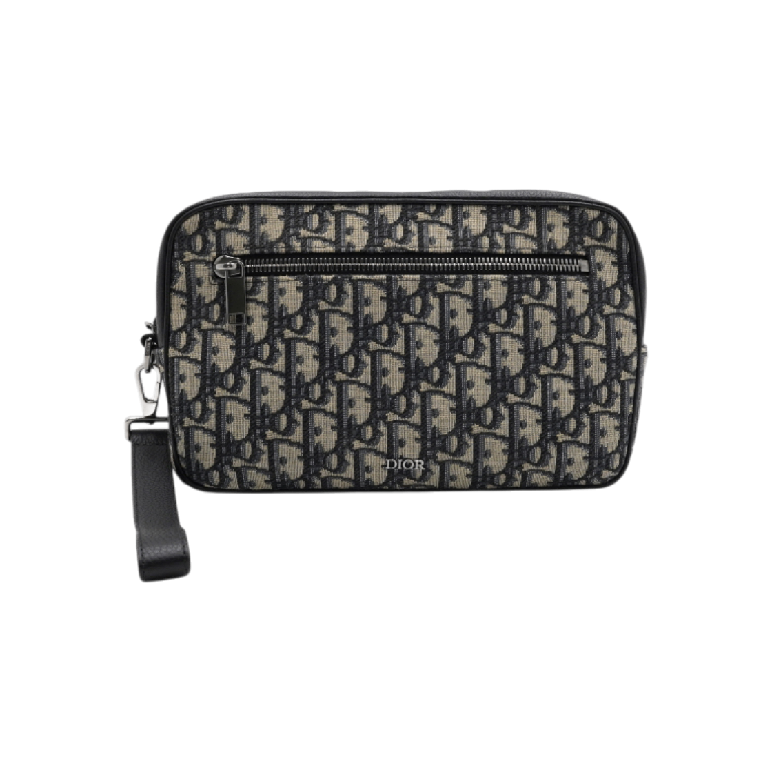 IT6MMN9SJBRF Dior Oblique Jacquard Toiletry Strap Pouch Clutch Bag