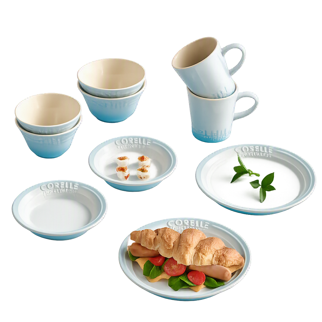 코렐 코디네이츠 브리즈스톤 10P_블루(Corelle Coordinates Breeze Stone 10‑Piece Set (Blue))