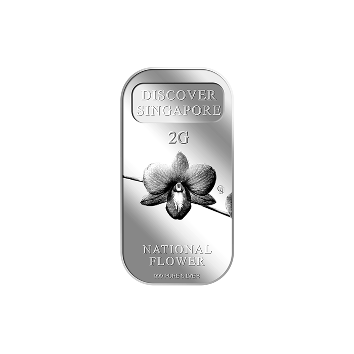 퓨어골드 24K 순금 싱가폴 프리미엄 실버바 2g 싱가포르 국화(puregoldsg Singapore National Flower 2G Silver Bar) - 1