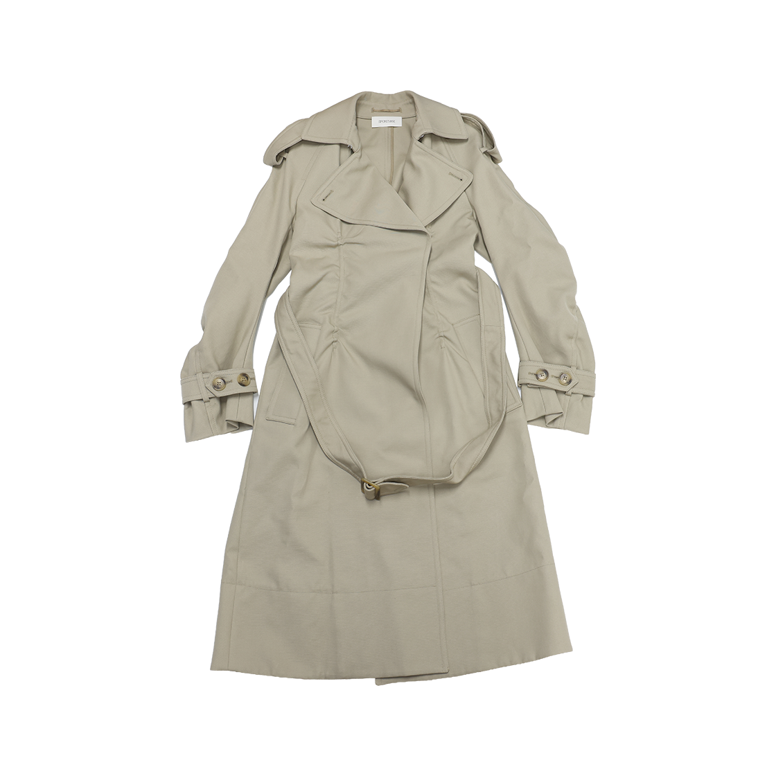 스포트막스 판치아 가더드 트렌치코트 코튼 베이지 40(MaxMara Panchia Gathered Trench Coat Cotton Beige)