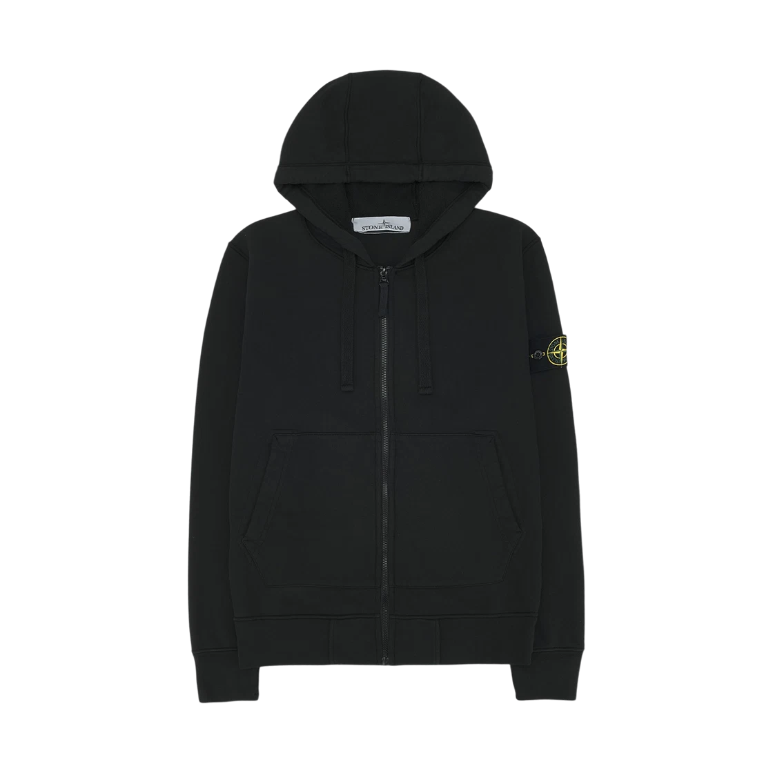 Stone Island Stone Island 6100061 Organic Cotton Fleece Regular-Fit Zip-Up Hooded Sweatshirt Black - 26SS · S