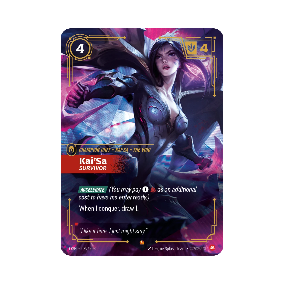 OGN-039-298-F Riftbound Kai'Sa E Foil Origins (English Ver.)