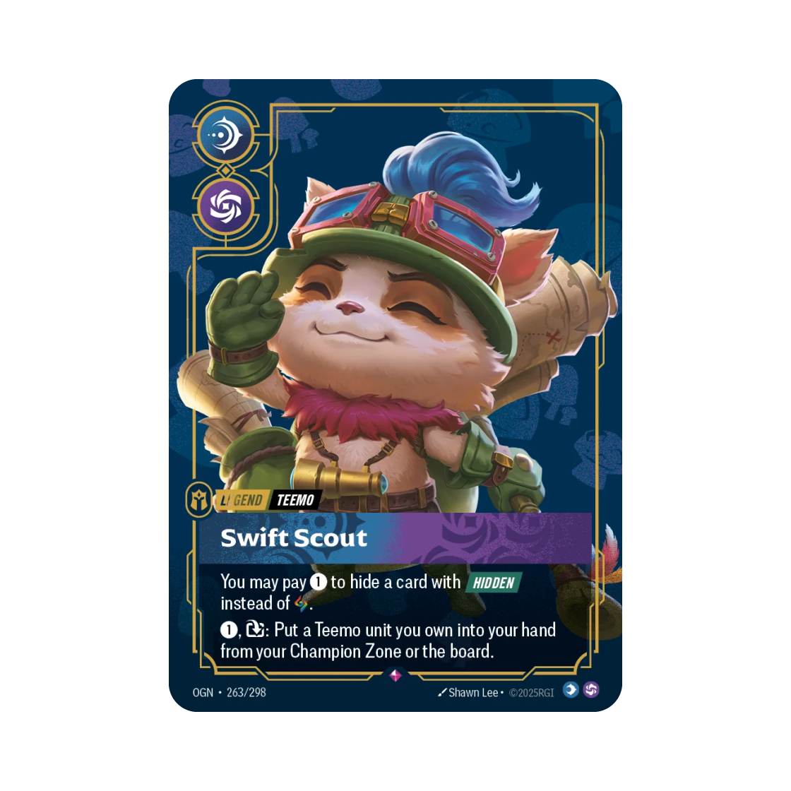 리프트바운드 티모 날쌘 정찰병 R 포일 오리진 (영문판)(Riftbound Teemo Swift Scout R Foil Origins (English Ver.)) - 1
