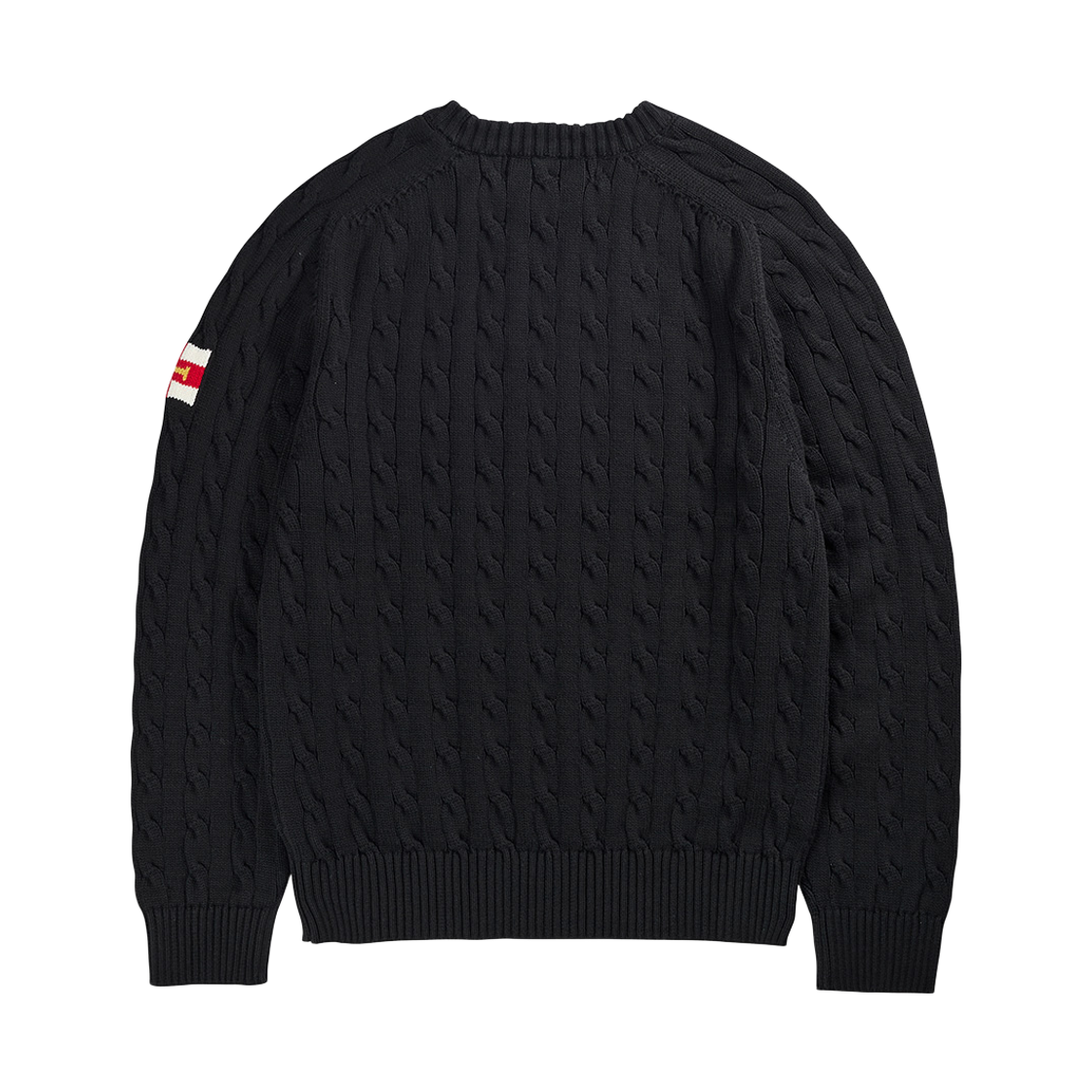 건지울른스 코튼 케이블 스웨터 블랙(Guernsey Woollens Cotton Cable Sweater Black) - 2
