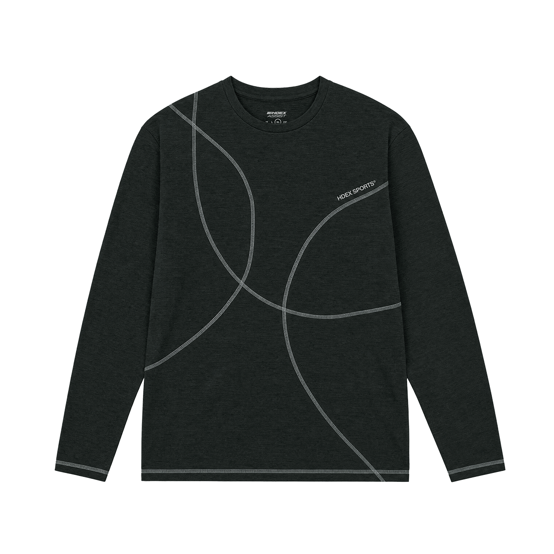 H1AM3USTL120CH HDEX Curve Stitch Running Long Sleeve Charcoal