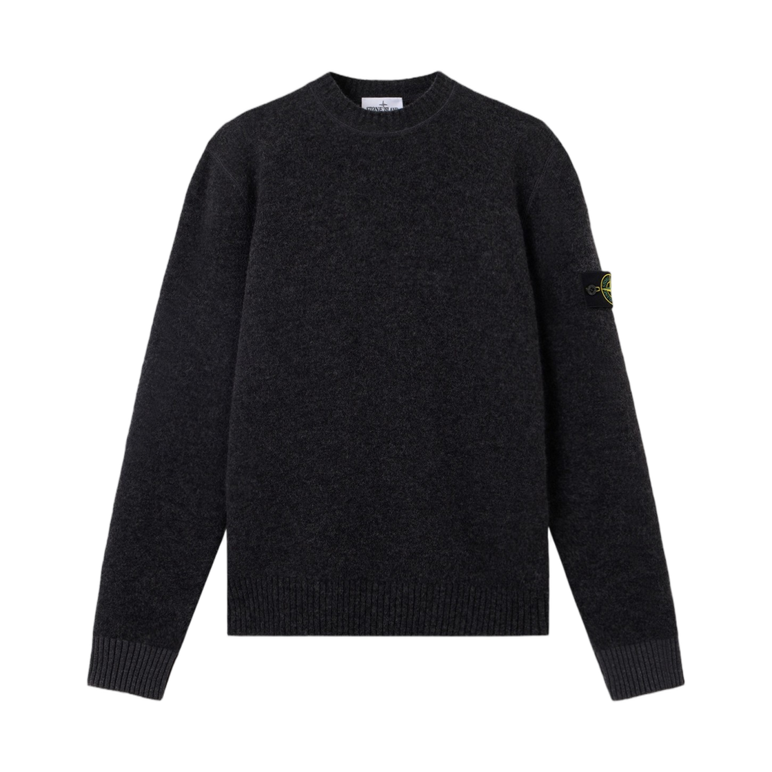 L2S1551000-50S0N22-V0M62 Stone Island 5100050 Baby Alpaca Blend Loose-Fit Crewneck Jumper with Contrast Knit Details Lead Grey Melange - 26FW