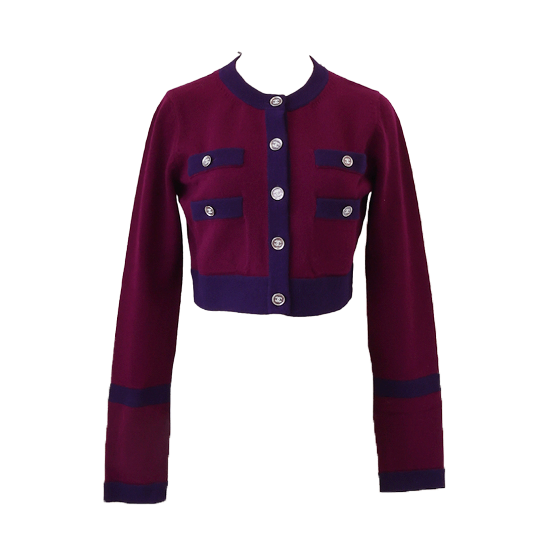 ITQE6VU68476 Chanel 23B Classic Two Tone Cropped Cardigan