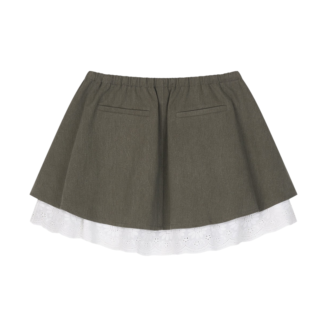 에핑글러 우먼 워시드 카고 레이스드 스커트 카키 - 26FW(Epingler Women Washed Cargo Laced Skirt Khaki - 26FW) - 2