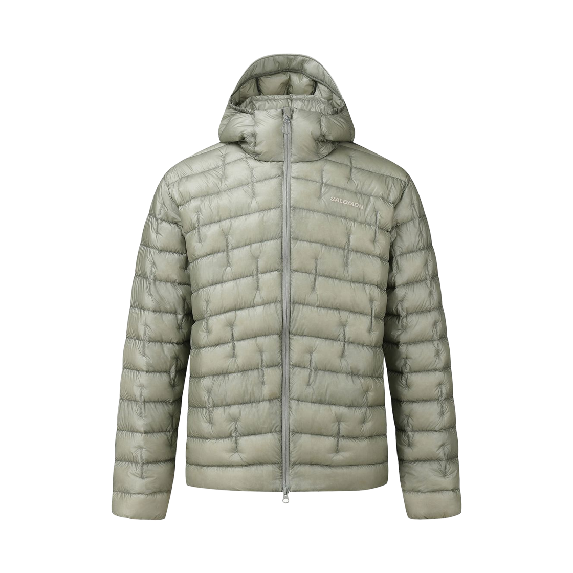 LD0380100 Salomon Butte Hooded Down Jacket Grey Green