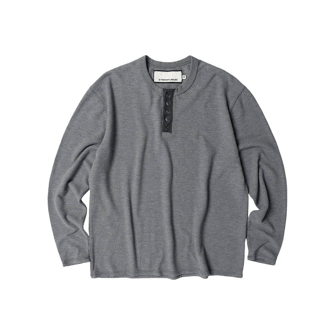 더바이닐하우스 와플 디테일 긴팔 티셔츠 그레이(Thevinylhouse Waffle Detail Ls Tee Grey)