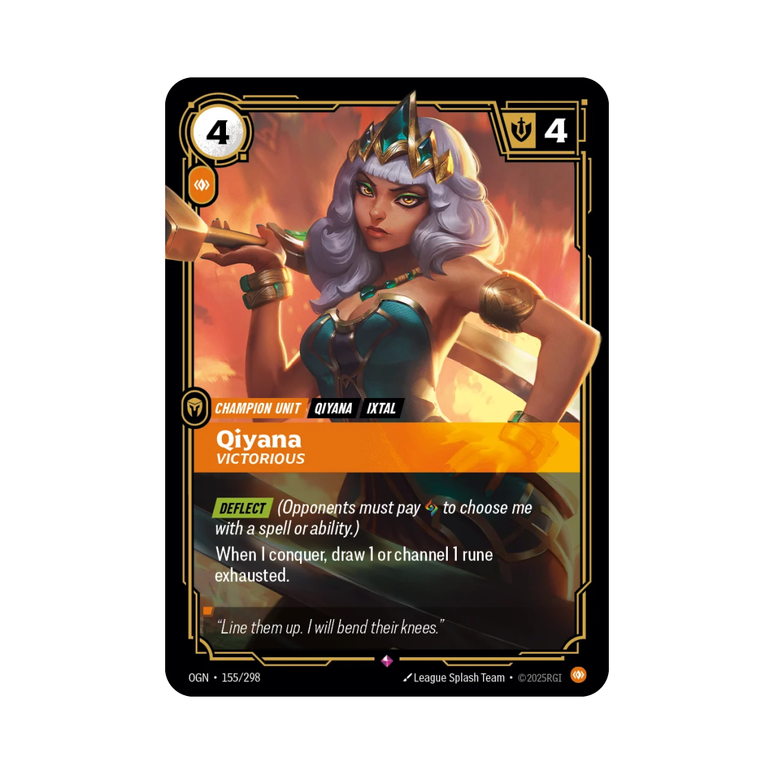 OGN-155-298-F Riftbound Qiyana R Foil Origins (English Ver.)
