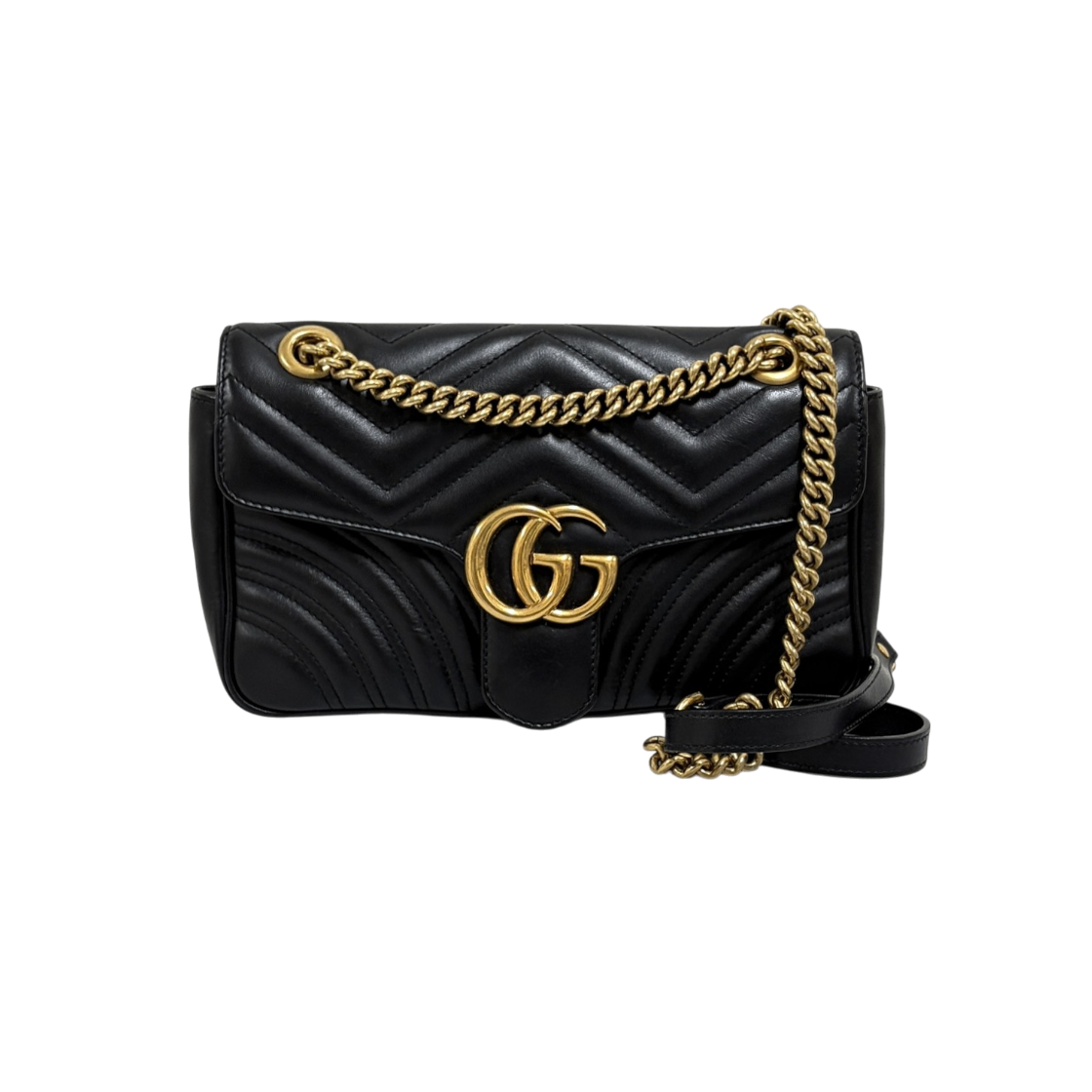 IT364RIG6MSA Gucci GG Marmont Matelasse Chain Shoulder Bag Black