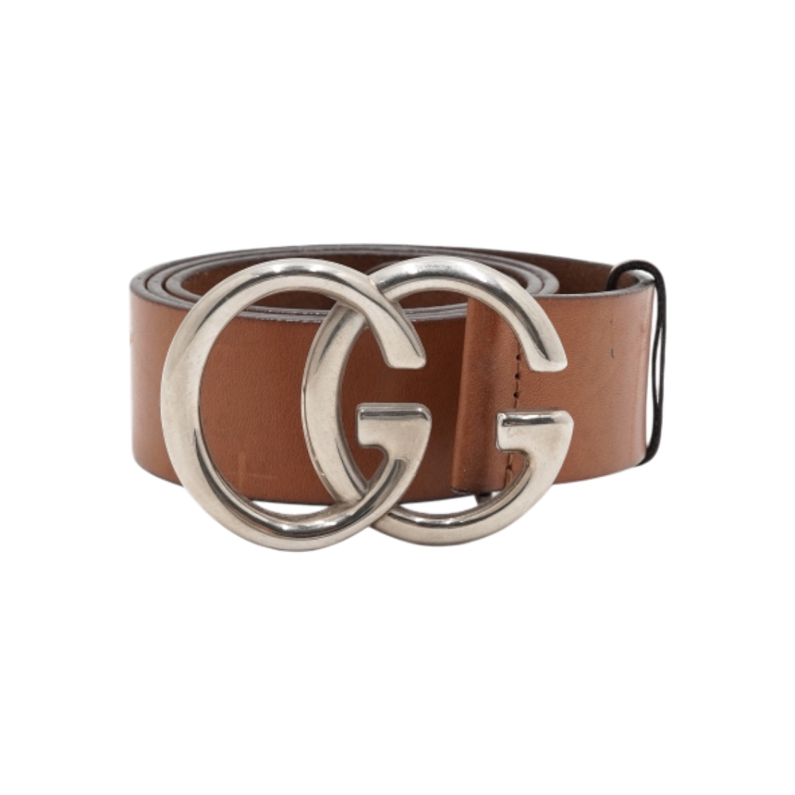 구찌 브라운 스트랩 은장 더블 G 버클 남성 벨트(Gucci Brown Strap Silver Double G Buckle Men Belt)